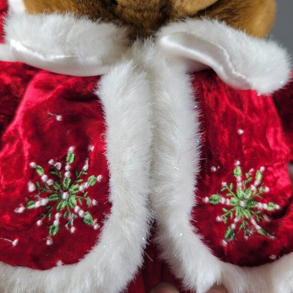 Christmas Bear Plush Set 14" Boy Girl Red Outfit Stuffed Animal Toy Dan Dee 2005 - Picture 15 of 16
